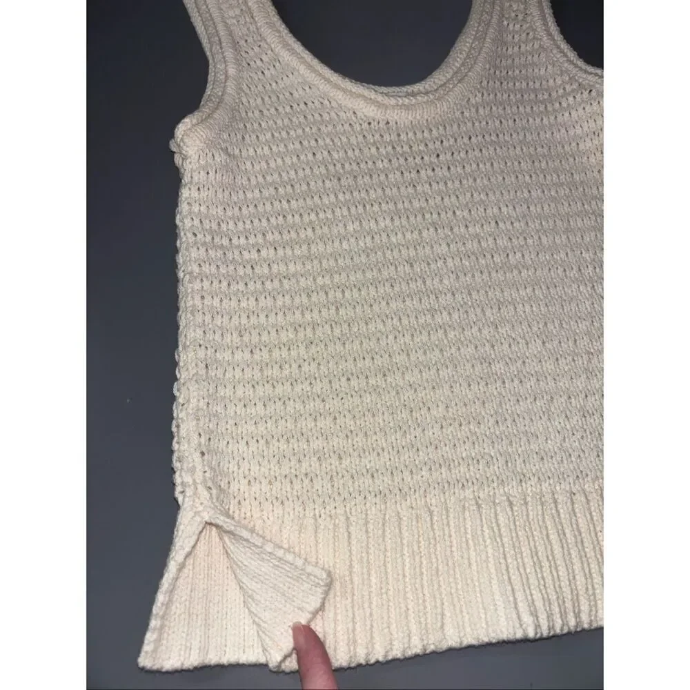 Madewell Textured-Stitch Sweater antique cream crochet